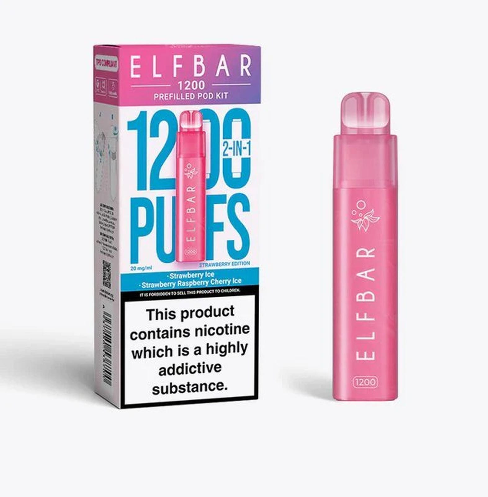 2 in 1 Elfbar 1200 Puffs Prefilled Pod Kit - Box of 5