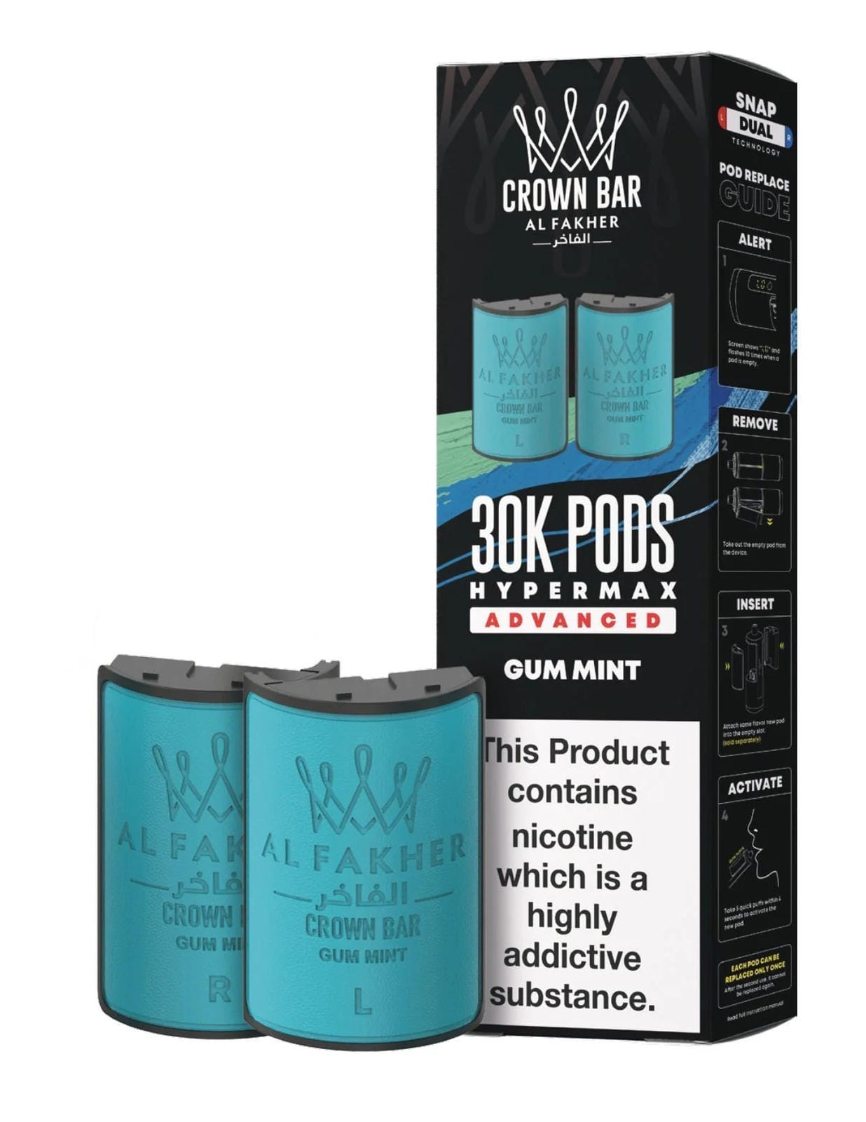 Al Fakher Crown Bar 30K Hypermax Refills Pods - Box of 5