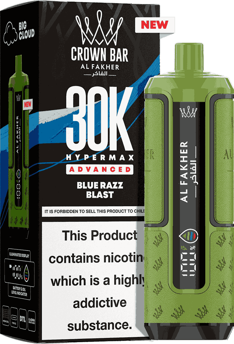 Al Fakhar prefilled pod kit pack of 5 displaying product details & flavour blue razz blast