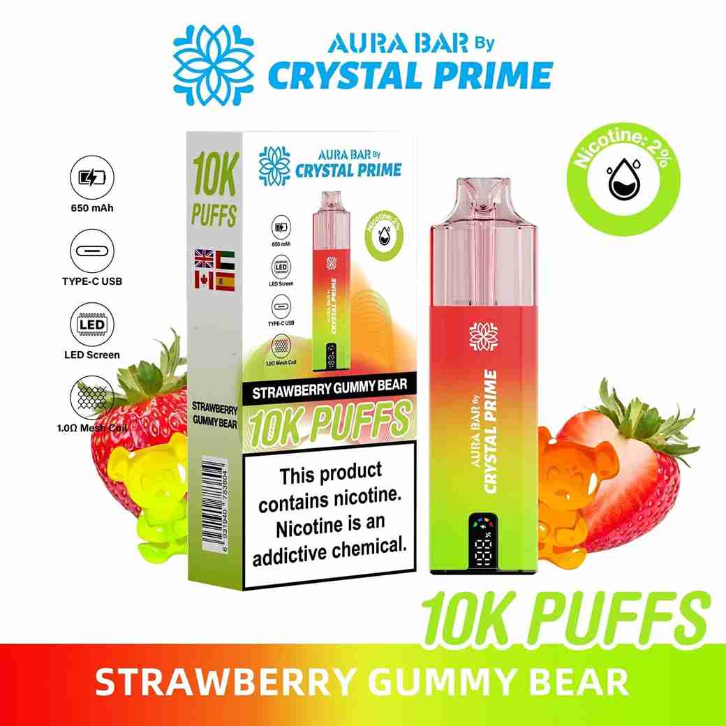 Crystal Prime Aura Bar 10000 Prefilled Pod Kit - Box of 5