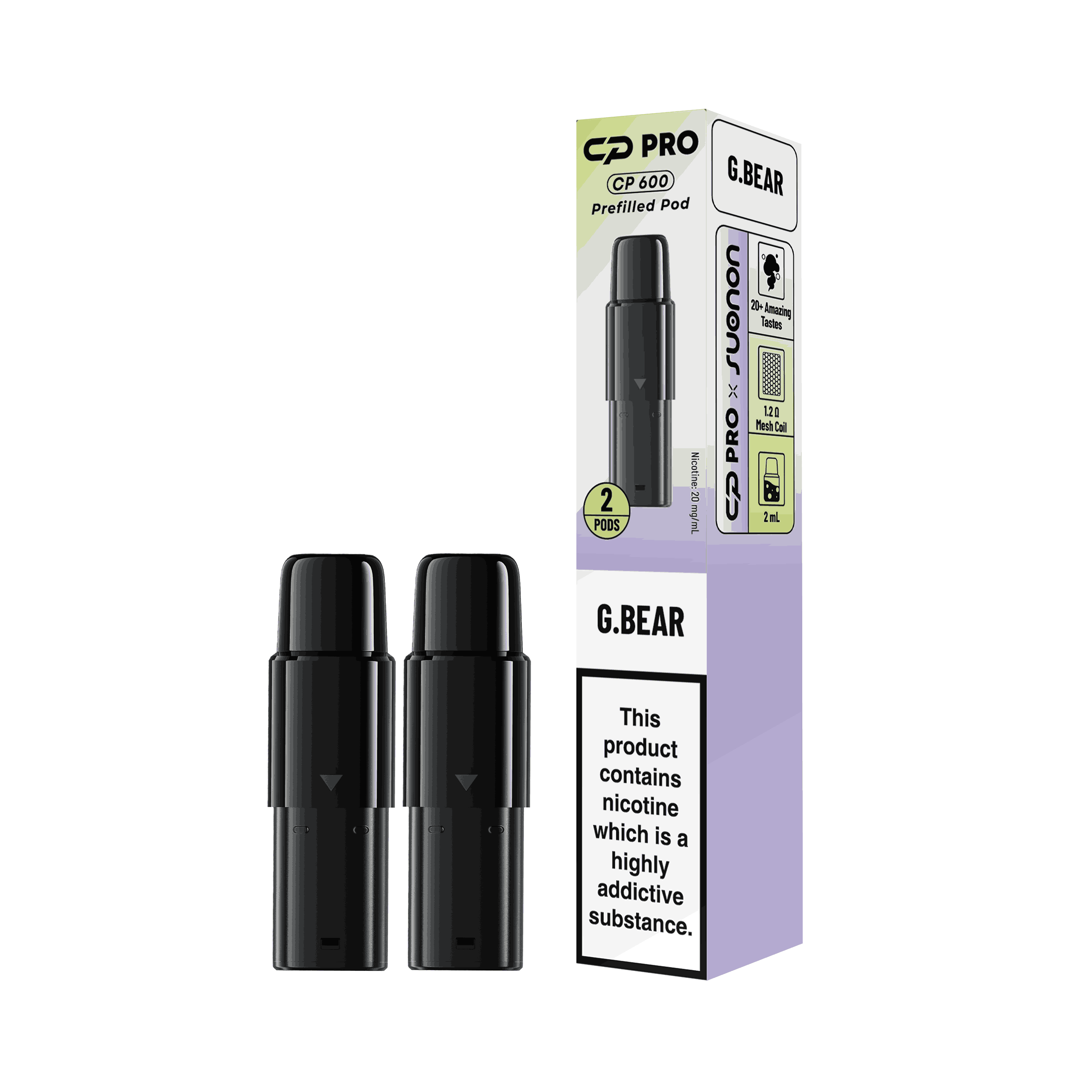 CP Pro 600 Prefilled Vape Pod Kits Pack of 2 -with G Bear flavour