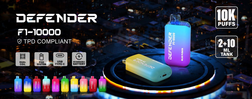 Defender F1-10000 Prefilled Pod Vape Kit - Box of 5
