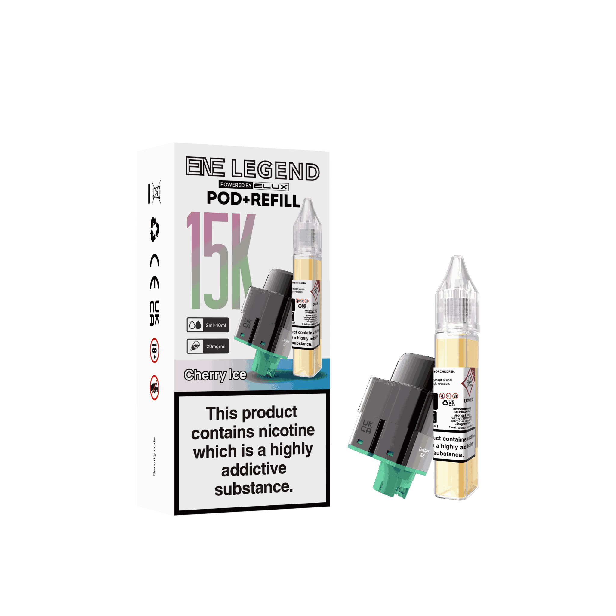 Elux ENE Legend 15k Replacement Pods Pack of 5 - Wholesale Price ! with Cherry Ice flavour 