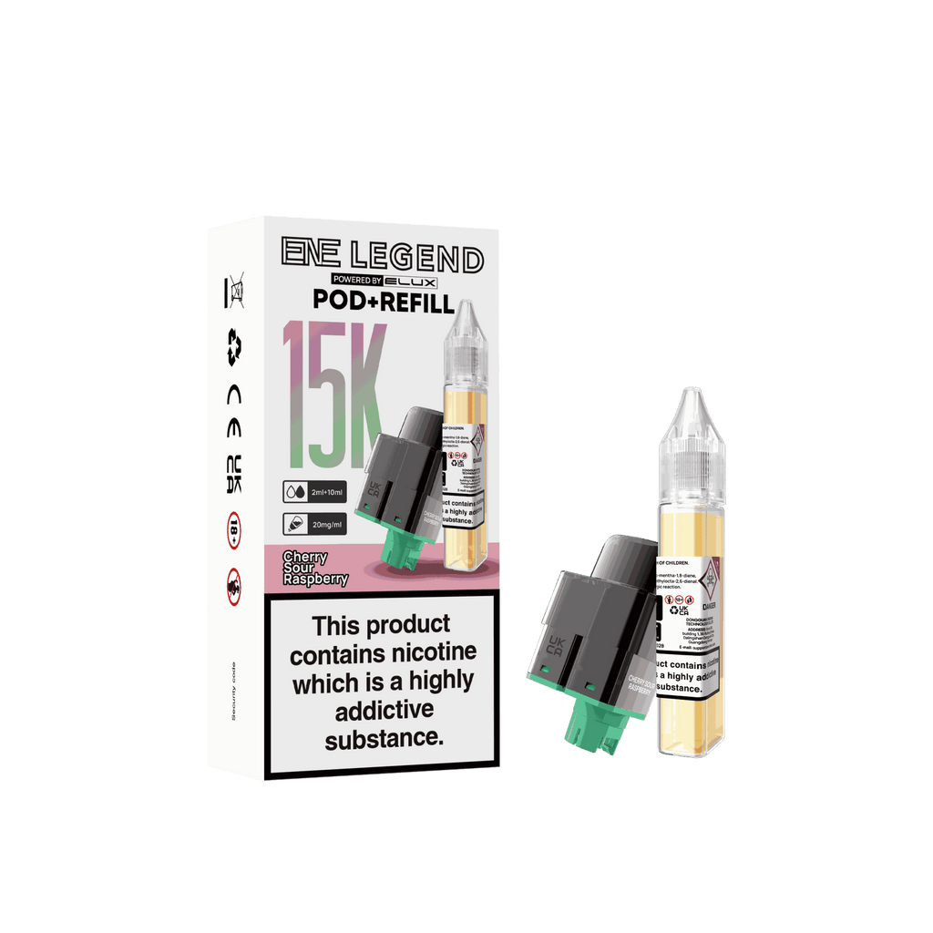 Elux ENE Legend 15k Replacement Pods Pack of 5 - Wholesale Price ! with Cherry Sour Raspberry flavour