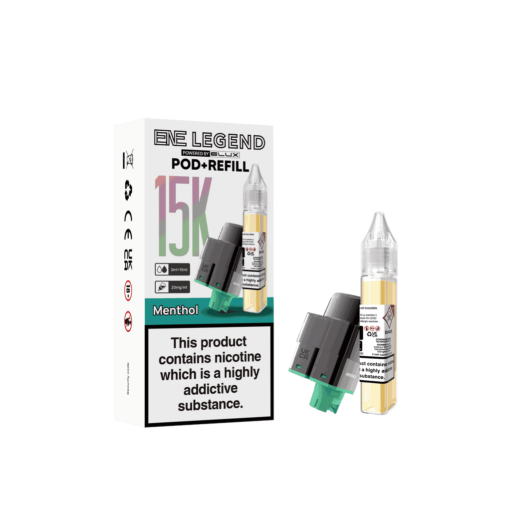 Elux ENE Legend 15k Replacement Pods Pack of 5 - Wholesale Price ! with Menthol Flavour