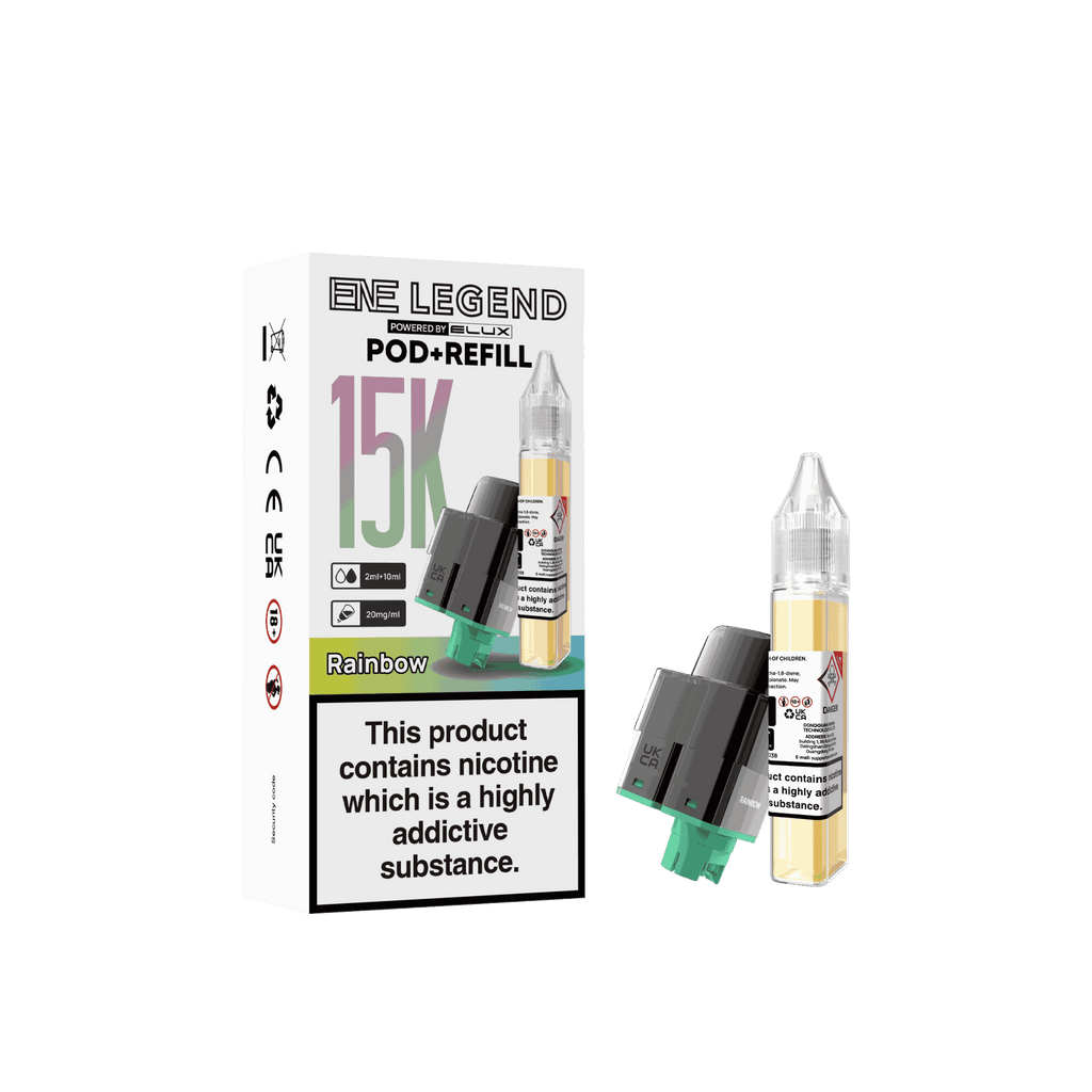 Elux ENE Legend 15k Replacement Pods Pack of 5 - Wholesale Price ! with Rainbow flavour
