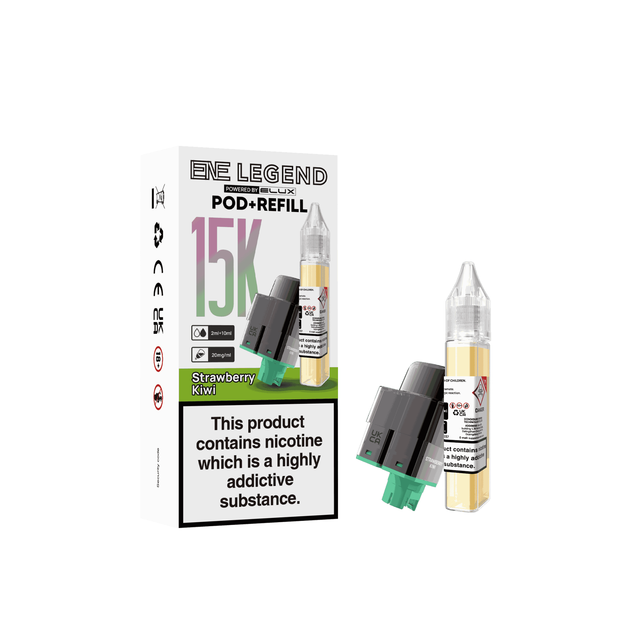 Elux ENE Legend 15k Replacement Pods Pack of 5 - Wholesale Price ! with Strawberry Kiwi flavour