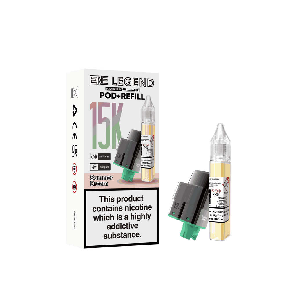 Elux ENE Legend 15k Replacement Pods Pack of 5 - Wholesale Price ! with Summer Dream flavour
