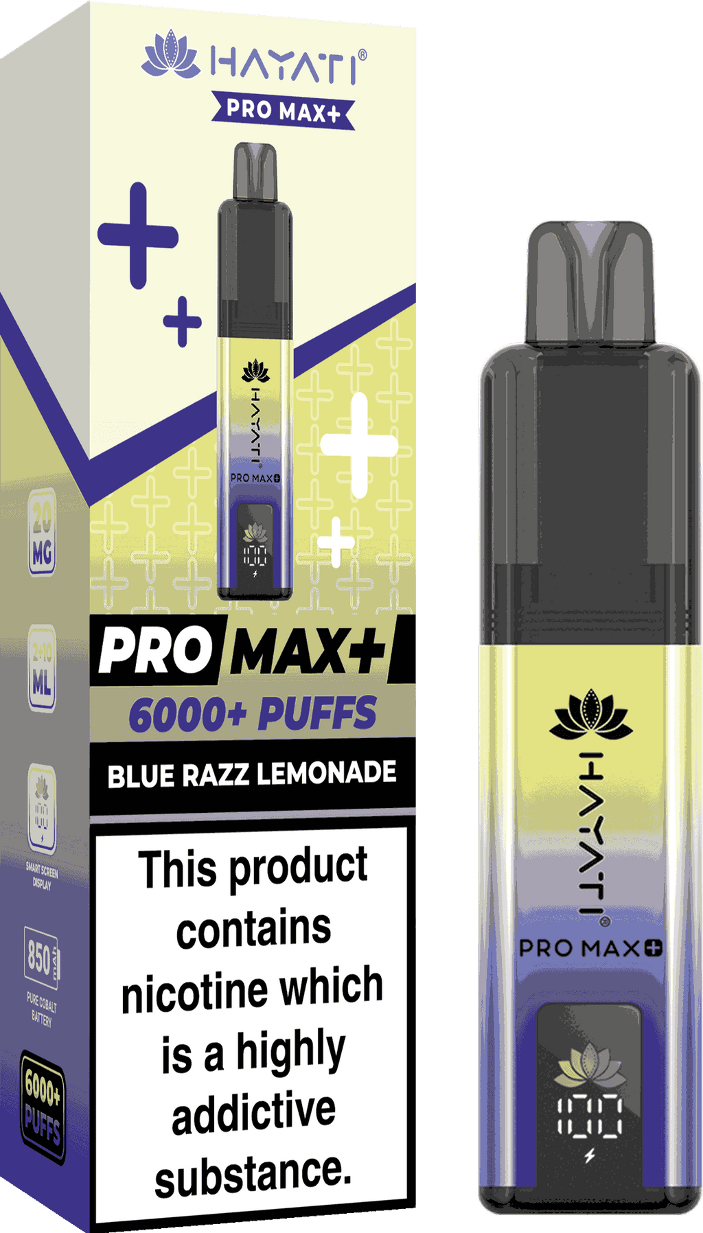 Hayati Pro Max Plus 6000 Vape Box of 5 - Flavour Blue Razz Lemonade