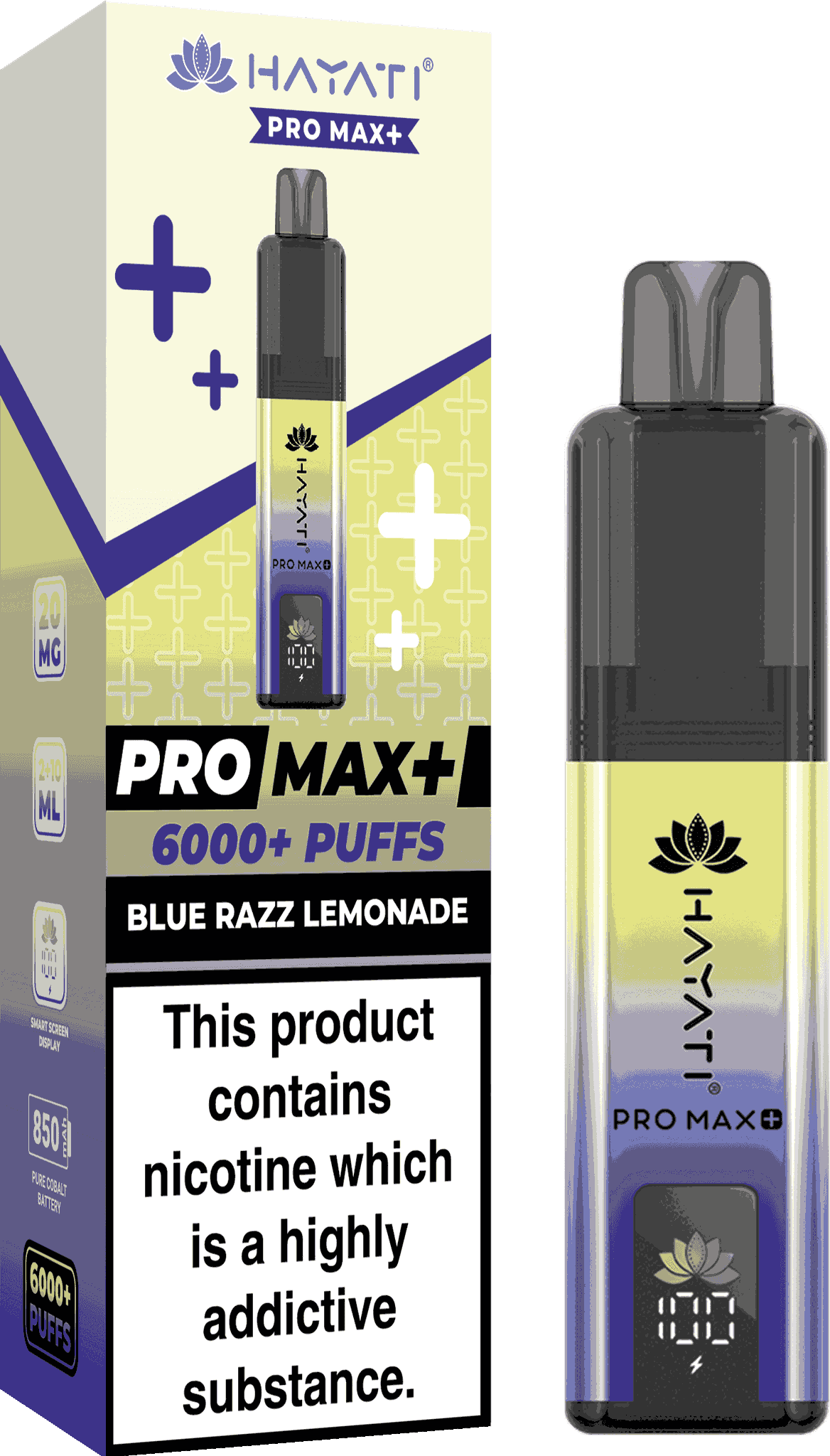 Hayati Pro Max Plus 6000 Vape Box of 5 - Flavour Blue Razz Lemonade