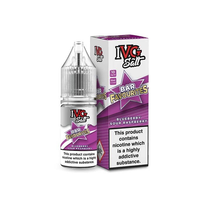 Ivg Salts 10ml Bar Favourites Pack Of 10, Blueberry Sour Rasopberry Flavour