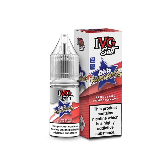 Ivg Salts 10ml Bar Favourites Pack Of 10, Blueberry Pomegranate Flavour