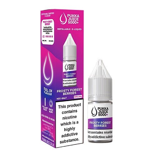 Pukka Juice 5000 Nic Salt Box of 10 Available In Frosty Forest Berries Flavour 