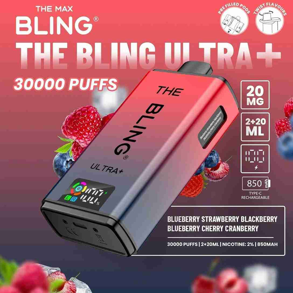 The Bling Ultra Plus 30k Prefilled Vape Pod Kit Box of 5