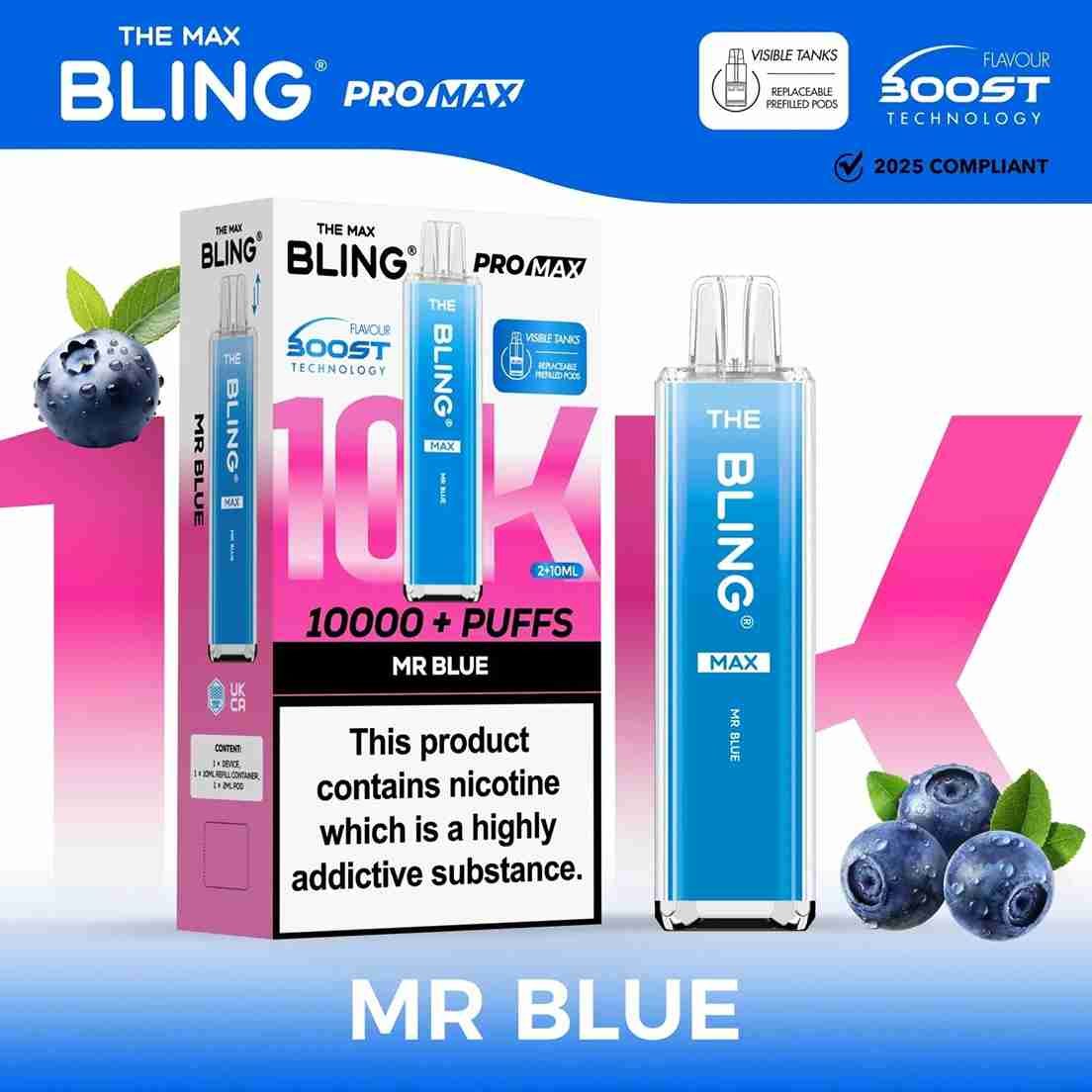 The Crystal Bling Max 10K Prefilled Pod Kit - Box of 5